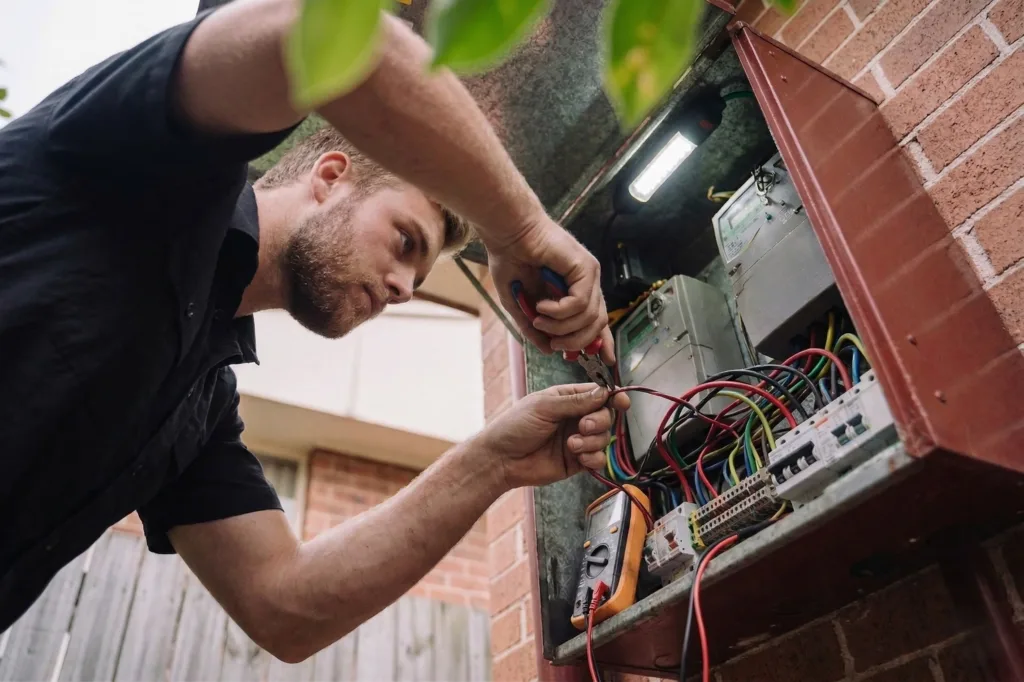 Carlingford electrician performing electrical work
