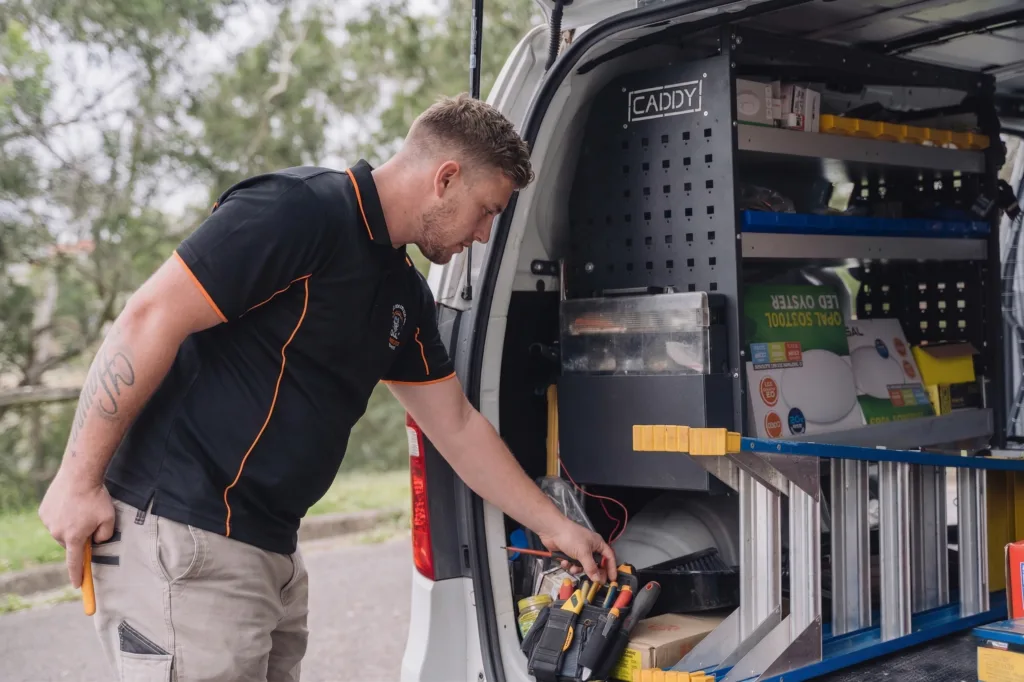 Licensed Carlingford electrician working on a residential job